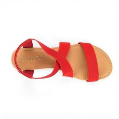 DREAM PAIRS Women's Elastic Ankle Strap Flat Sandals