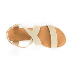 DREAM PAIRS Women's Elastic Ankle Strap Flat Sandals