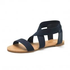 DREAM PAIRS Women's Elastic Ankle Strap Flat Sandals
