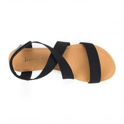 DREAM PAIRS Women's Elastic Ankle Strap Flat Sandals