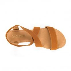 DREAM PAIRS Women's Elastic Ankle Strap Flat Sandals