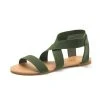 DREAM PAIRS Women's Elastic Ankle Strap Flat Sandals