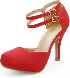 DREAM PAIRS Double Ankle Strap Almond Toe Pumps Women 57 DREAM PAIRS Double Ankle Strap Almond Toe Pumps Women