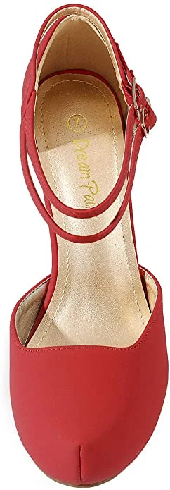 DREAM PAIRS Double Ankle Strap Almond Toe Pumps Women 29 DREAM PAIRS Double Ankle Strap Almond Toe Pumps Women
