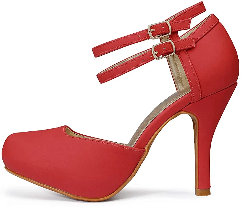 DREAM PAIRS Double Ankle Strap Almond Toe Pumps Women 31 DREAM PAIRS Double Ankle Strap Almond Toe Pumps Women