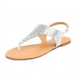 DREAM PAIRS Women's Cut Out Rhinestone Flat Sandals 60 DREAM PAIRS Women's Cut Out Rhinestone Flat Sandals