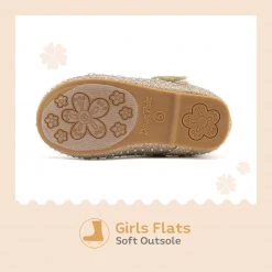 DREAM PAIRS Girl's Mary Jane Buckle Rhinestone Flats Women