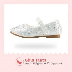 DREAM PAIRS Girl's Mary Jane Buckle Rhinestone Flats Women