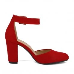 DREAM PAIRS Women's Round Toe Chunky Heel Pumps