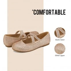 DREAM PAIRS Women Girl's Mary Jane Bow Buckle Ballerina Flats