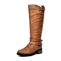 DREAM PAIRS Women's Faux Fur Lined Knee High Riding Boots