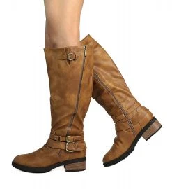 DREAM PAIRS Women's Faux Fur Lined Knee High Riding Boots