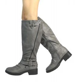 DREAM PAIRS Women's Faux Fur Lined Knee High Riding Boots
