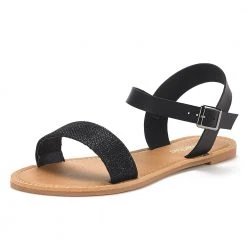 DREAM PAIRS Women's Ankle Strap Open Toe Flat Sandals