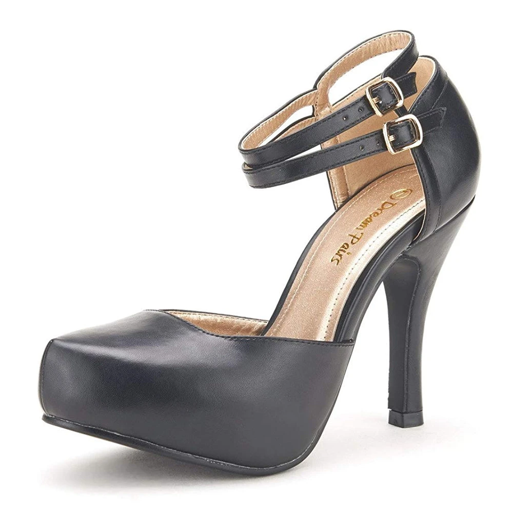 DREAM PAIRS Double Ankle Strap Almond Toe Pumps Women 15 DREAM PAIRS Double Ankle Strap Almond Toe Pumps Women