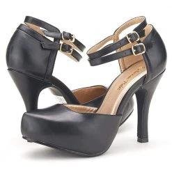 DREAM PAIRS Double Ankle Strap Almond Toe Pumps Women 46 DREAM PAIRS Double Ankle Strap Almond Toe Pumps Women