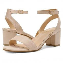 DREAM PAIRS New Arrivals Women's Chunky And Ankle Strap Low Block Heel Sandals