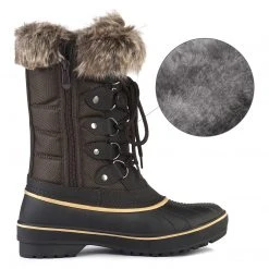 DREAM PAIRS Women's Lace Up Winter Walking Snow Boots