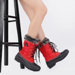 DREAM PAIRS Women's Lace Up Winter Walking Snow Boots