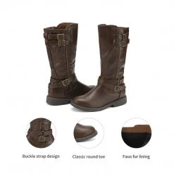 DREAM PAIRS Girls Knee High Riding Boots Women