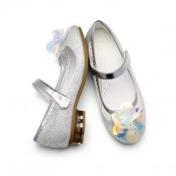 DREAM PAIRS Women Girls Flower Glitter Flats Shoes