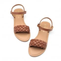 DREAM PAIRS Girls Braided Flat Sandals Women