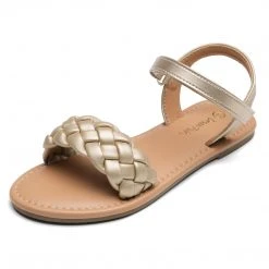DREAM PAIRS Girls Braided Flat Sandals Women
