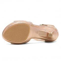 DREAM PAIRS Girls Low Heel Glitter Pump Sandals