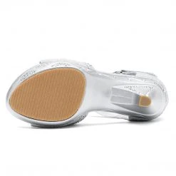 DREAM PAIRS Girls Low Heel Glitter Pump Sandals