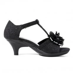 DREAM PAIRS Girls Low Heel Glitter Pump Sandals