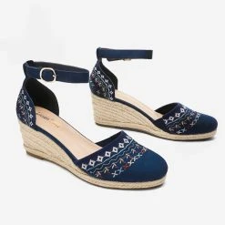 DREAM PAIRS Women's Closed Toe Espadrille Wedges