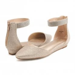 DREAM PAIRS Women's Wedge Ankle Strap Flats Shoes