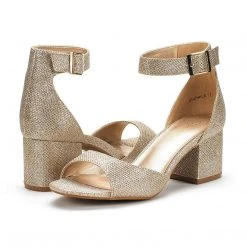 DREAM PAIRS New Arrivals Women's Low Heel Ankle Strap Chunky Sandals