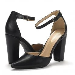 DREAM PAIRS Coco Pointed Toe Chunky High Heel Pumps Women