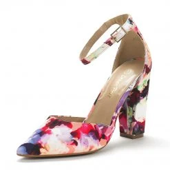 DREAM PAIRS Coco Pointed Toe Chunky High Heel Pumps Women