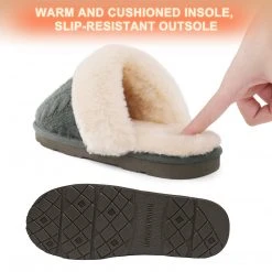 DREAM PAIRS Women's Winter Knitted House Slippers