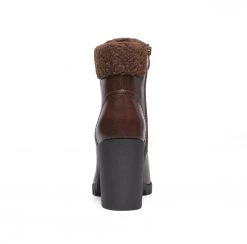 DREAM PAIRS Chunky High Heel Fur Lined Ankle Boots