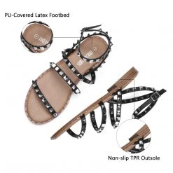 Dream Pairs Women's Clear Flat Gladiator Sandals