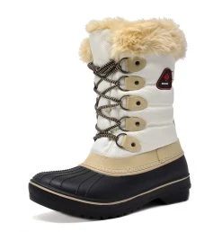 DREAM PAIRS Women's Lace Up Winter Walking Snow Boots