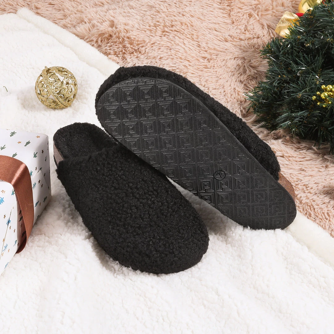 DREAM PAIRS Women's Indoor & Outdoor Cork Fuzzy Slippers 4 DREAM PAIRS Women's Indoor & Outdoor Cork Fuzzy Slippers