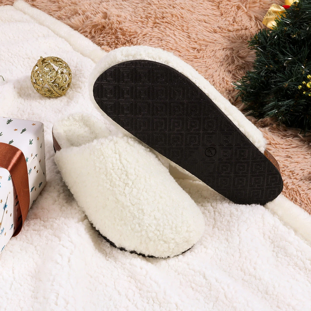 DREAM PAIRS Women's Indoor & Outdoor Cork Fuzzy Slippers 32 DREAM PAIRS Women's Indoor & Outdoor Cork Fuzzy Slippers