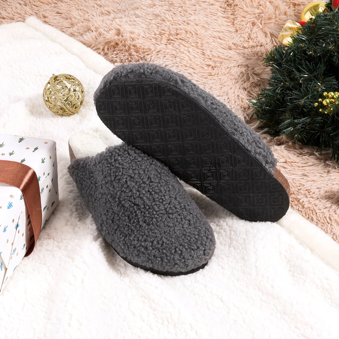 DREAM PAIRS Women's Indoor & Outdoor Cork Fuzzy Slippers 39 DREAM PAIRS Women's Indoor & Outdoor Cork Fuzzy Slippers