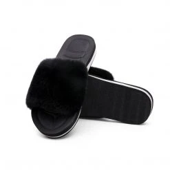 DREAM PAIRS Women's Fluffy Open Toe Slippers