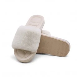 DREAM PAIRS Women's Fluffy Open Toe Slippers