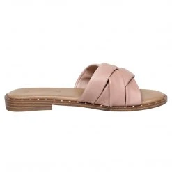 DREAM PAIRS Women' S Studded Flat Slide Sandals