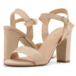 DREAM PAIRS Women's Open Toe Ankle Strap Chunky Heel Sandals