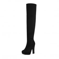 DREAM PAIRS Women's Thigh High Chunky Heel Platform Over The Knee Boots