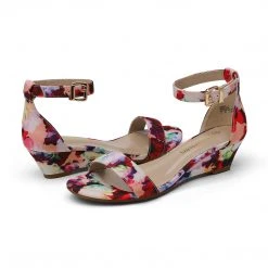 DREAM PAIRS Women's Ankle Strap Low Wedge Sandals