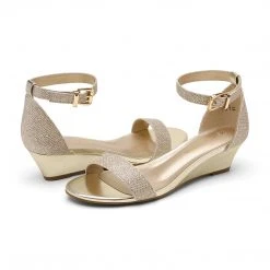 DREAM PAIRS Women's Ankle Strap Low Wedge Sandals