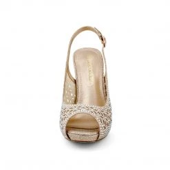 DREAM PAIRS Women's High Heels Peep Toe Rhinestone Pumps